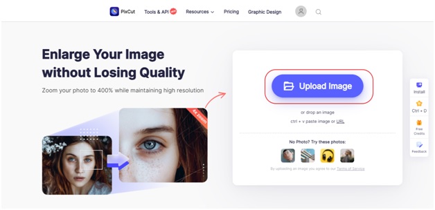 import your image to enlarge