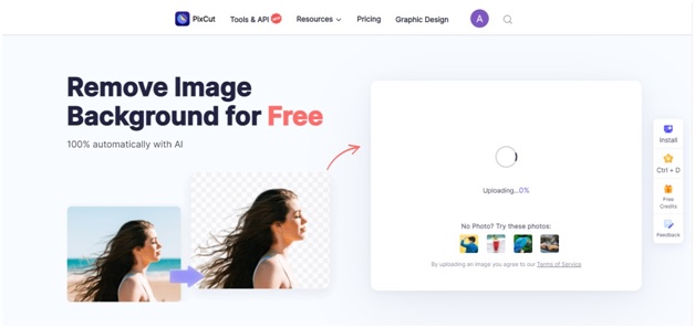 pixcut is processing the image