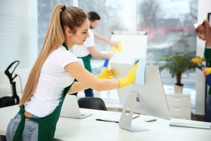 How do you professionally clean an office?