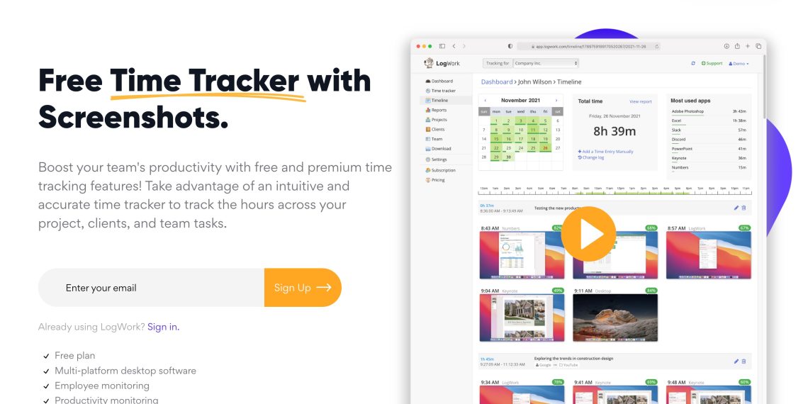 LogWork – the Best Time Tracker for Remote Workers