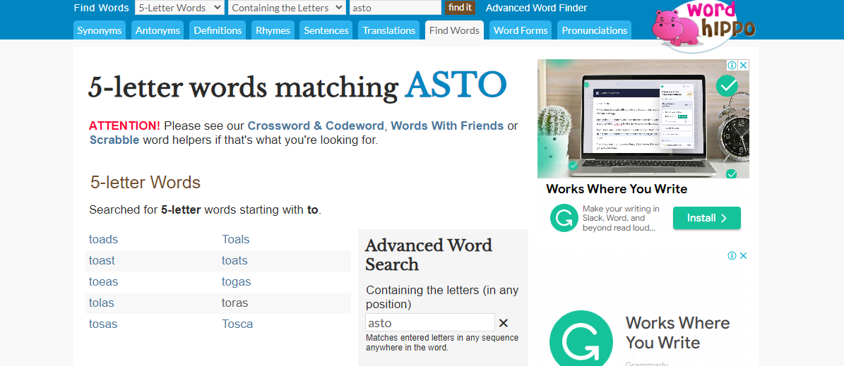 home page