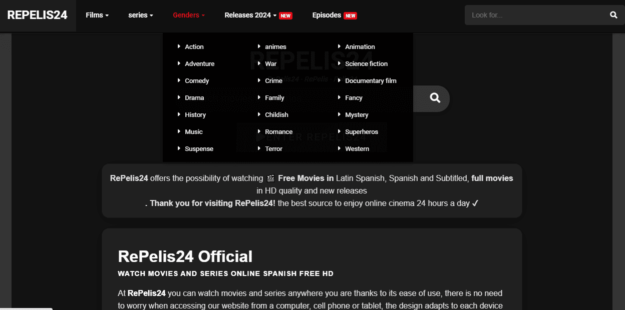 Repelis24 features