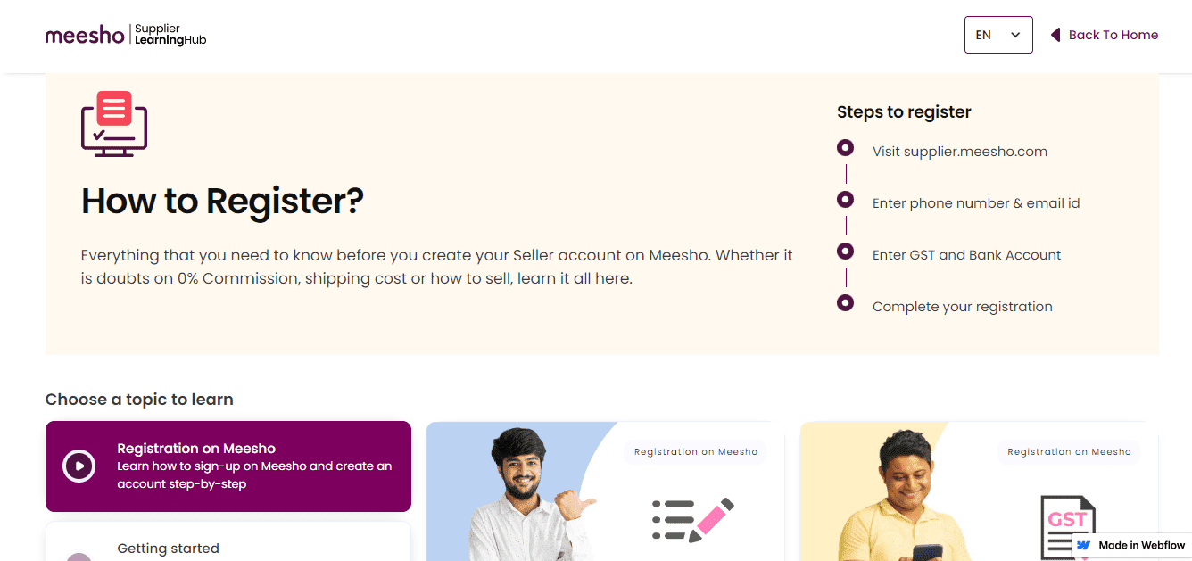 Meesho Registration Process