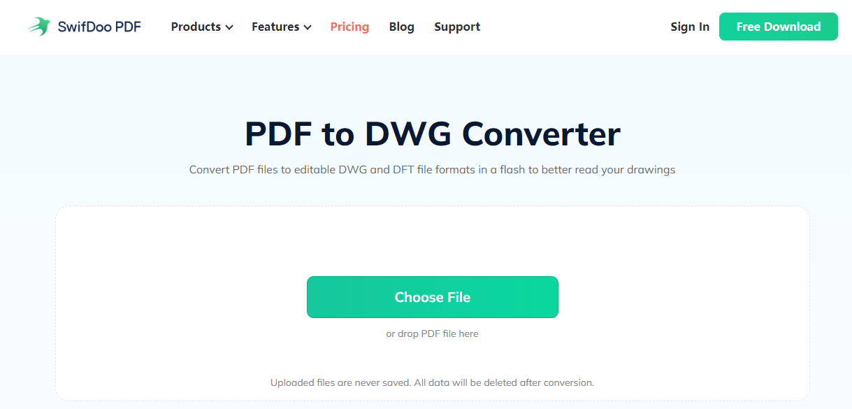 PDF to DWG Online Converters