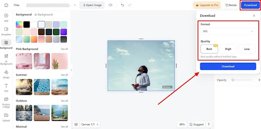 Apply Edits to Picture Before Downloading