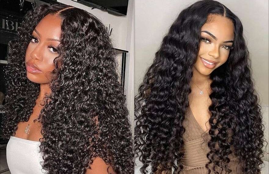 BGMgirl Glueless Human Hair Wigs & Kinky Straight V Part Wig